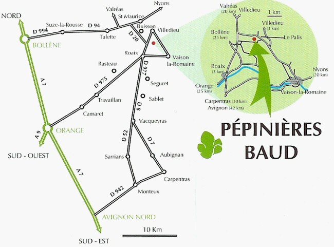 Plan d'accs des Ppinires Baud